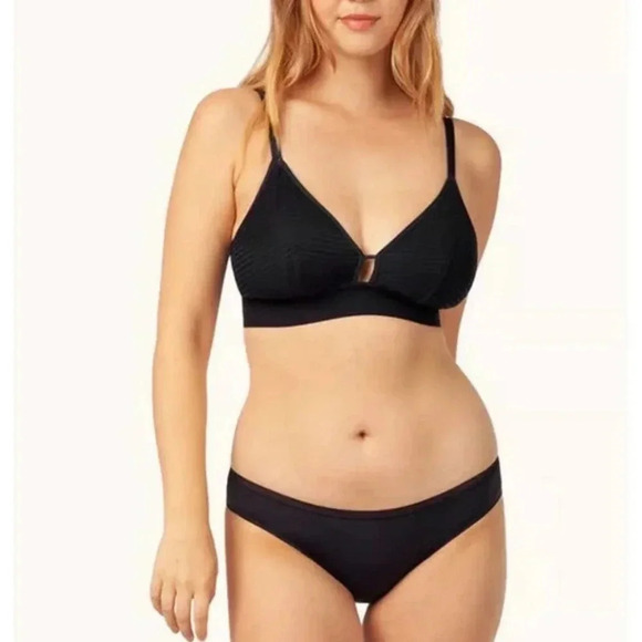 Lively Jet Black The‎ Busty Stripe Mesh Bralette Size S - Picture 1 of 7